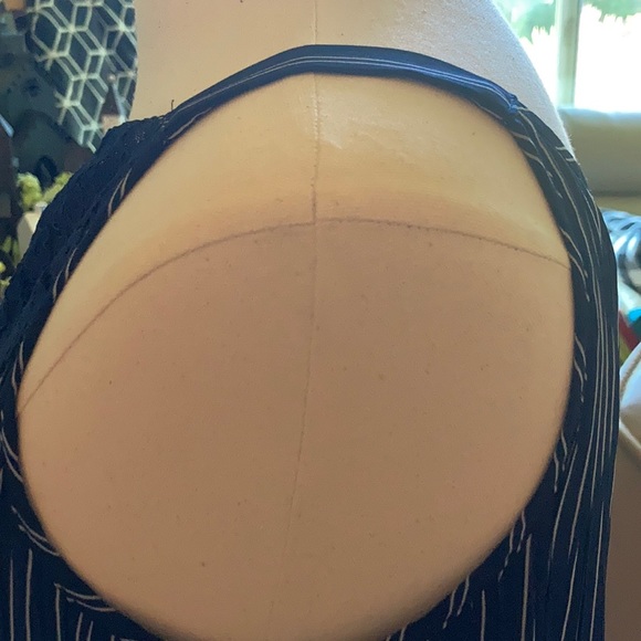 Chico’s blue and white stripe tank with ruffles. - Picture 4 of 8